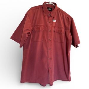 RedHead Men's Red Casual Button-Down Shirt